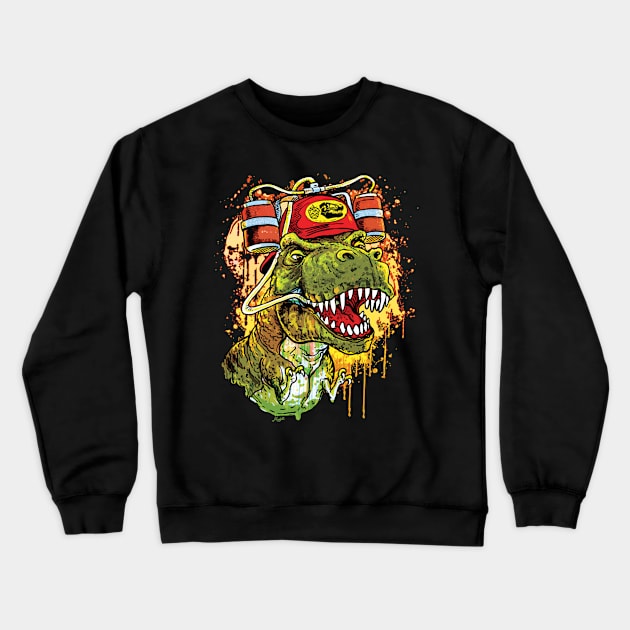 Aleosaurus Rex Beer Drinking Din Crewneck Sweatshirt by Mudge